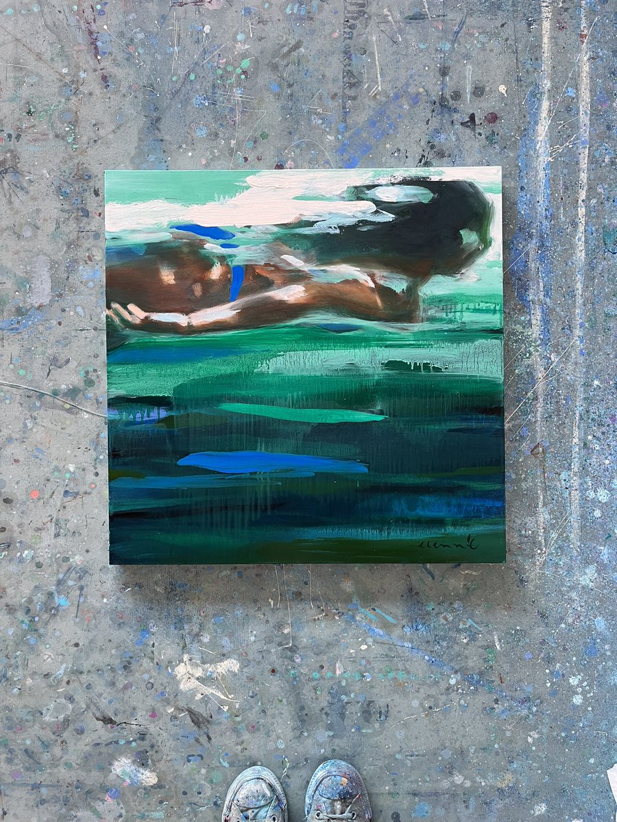 New work coming to Eisenhauer Gallery.. oil paintings of swimmers, divers, mermaids, dreamers. #eisenhauergallery #elennieart #elizabethlennieart #swimmers #divers #oilpaintings #canadianartist Mermaid, 24”x24”, oil on canvas 2023