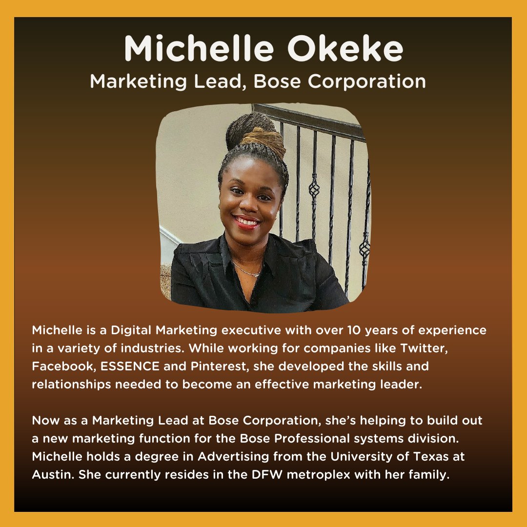 We would like to highlight our first 2023 #AMAICC Keynote speaker, Michelle Okeke! Learn more about her background in the bio below ⬇️ 

Don't forget to check out the other amazing speakers at ICC here: ama.org/events/collegi…