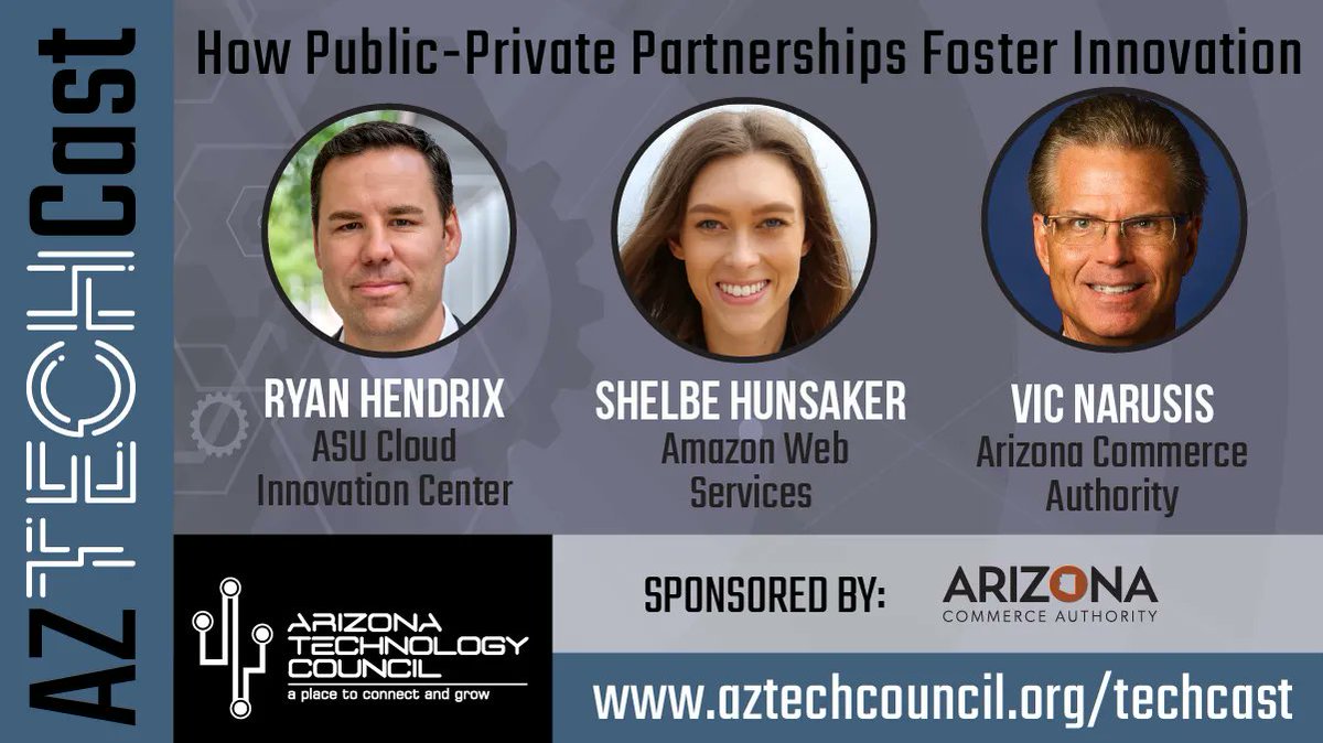 aztechcouncil's tweet photo. ICYMI | #AZTechCast: A panel of experts from @asu, @awscloud and @azcommerce recently joined @aztechcouncil to discuss the big milestones that statewide public-private partnerships are producing. Watch the replay: https://t.co/WMijHH6o0j https://t.co/9gHyZ7SXYN