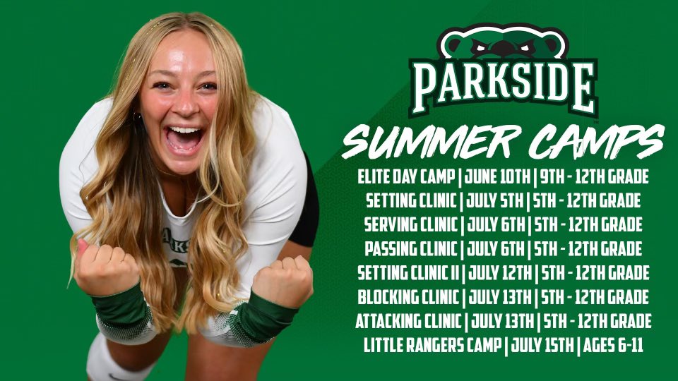 ParksideVB's tweet photo. ❗️SAVE THE DATES❗️for the 2023 Parkside Volleyball Summer Camps!🐻🏐

Be on the lookout for the links to register for the camps! 🔜

#RangerIMPACT https://t.co/qxst8yqwqL