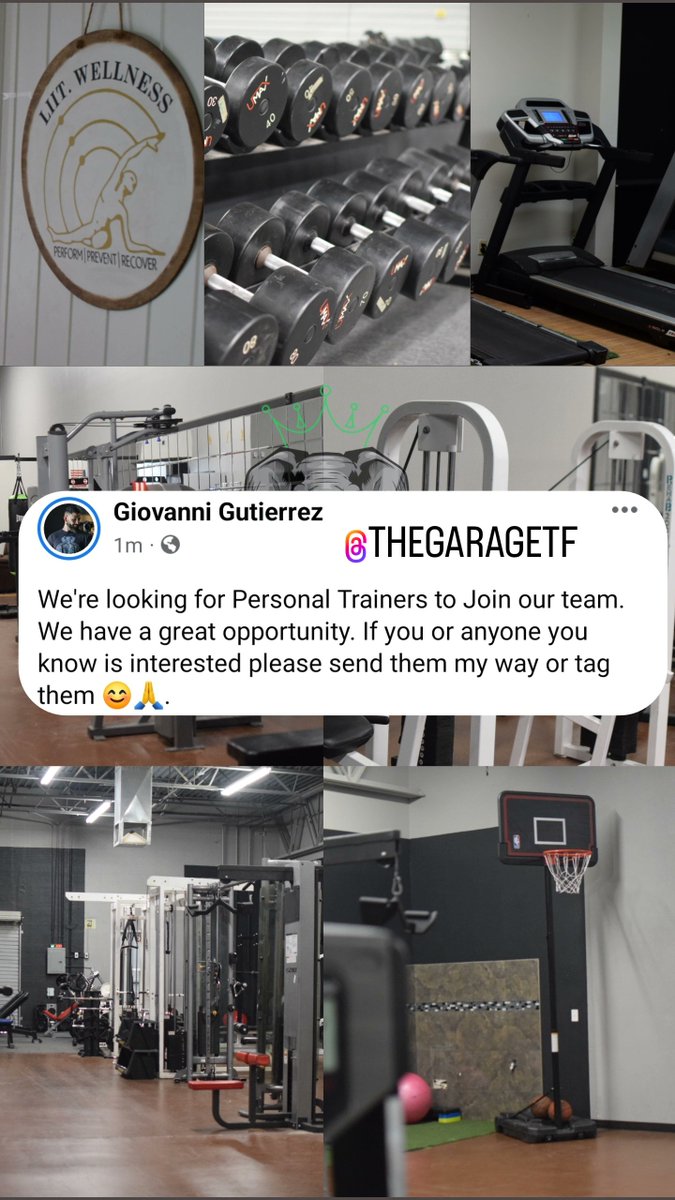 We're looking for Personal Trainers to Join our team. THE GARAGE TRAINING FACILITY. 

If you're interested or know anyone who would be interested, send them our way 🙏