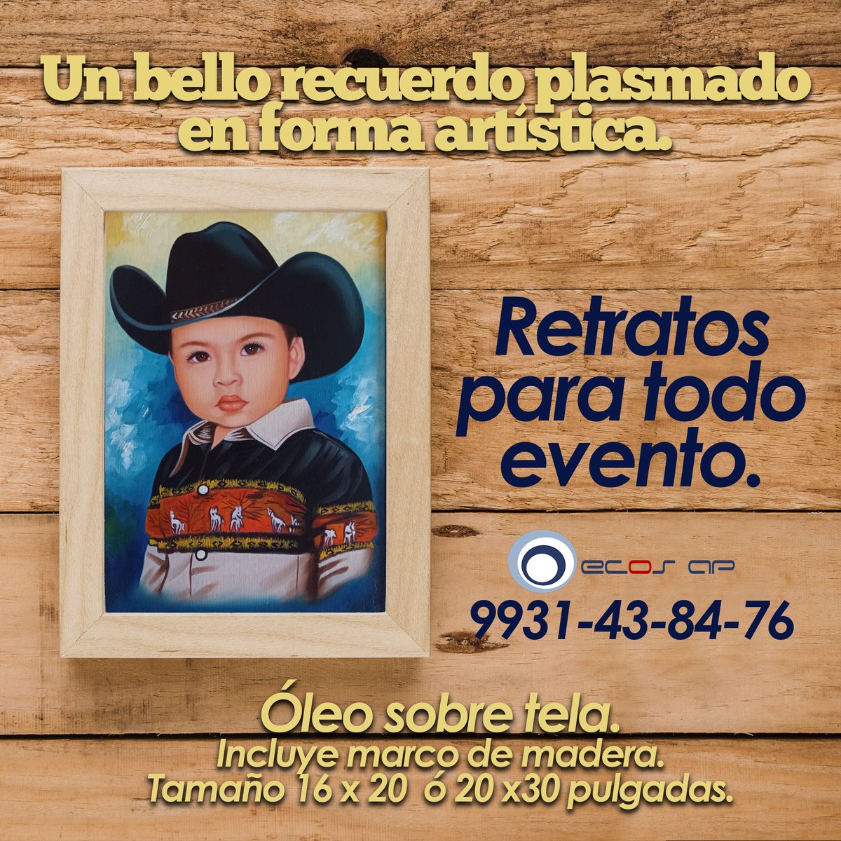 ECOSAP's tweet image. Retratos pintados para todo evento.
¡Un toque artístico para tu recuerdo!
Solicita tu servicio y mayores informes al 9931-438476
ECOS AP