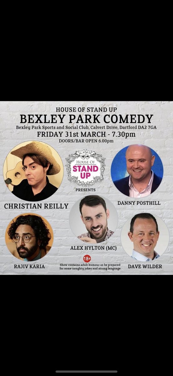 Come and join us for a great night of Comedy Night this Friday