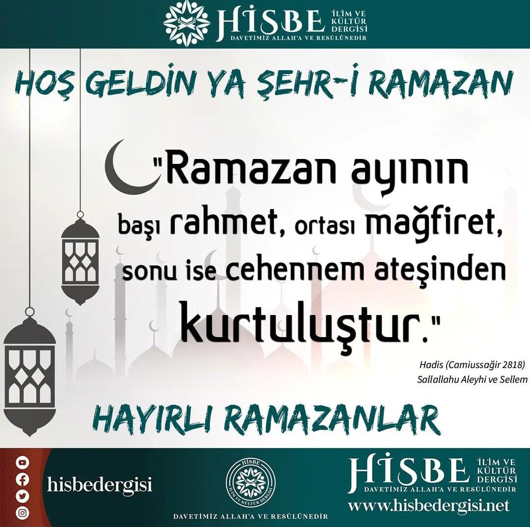 HisbeDergisi's tweet photo. Hoşgeldin ya Şehr-i #Ramazan

https://t.co/FTi0ItAM3R https://t.co/Lpf6ZwsxpH