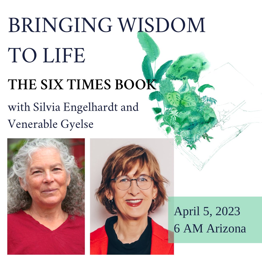 aci_intl's tweet photo. Come join us, Silvia Engelhardt and Venerable Gyelse, to talk about what is a Six Times Book and how you can use it to get unstuck and watch your world change. See you there.
⠀
Register to the “Bringing Wisdom to Life” series here: https://t.co/yMHSh0OjvJ https://t.co/lLFXVguyvi