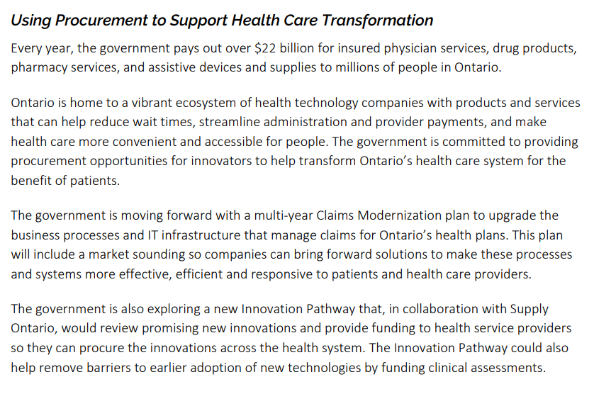 As a local medtech company, we are excited by the Ontario Government’s budget announcement to prioritize the funding & adoption of made-in-Ontario health technologies This will enable all of us to work together to help more patients access higher quality care closer to home.