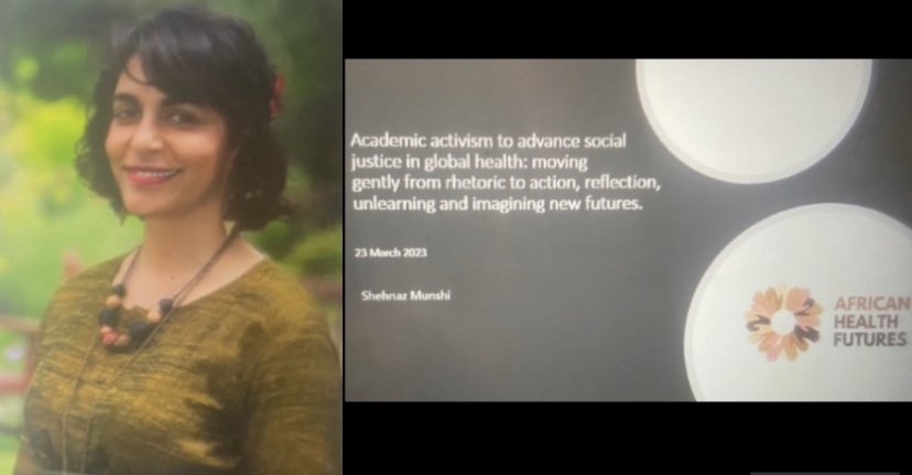 Isabel Aenderl (@iaenderl) on Twitter photo 👑<a href="/shehnazmunshi/">Shehnaz Munshi https://africanhealthfutures.co.za/</a> today on academic activism for social justice⚖️
„Awakened lucidity, we see not only the sedating effects of the falsified narratives which dominate our world, but we can reject them for their inability to adequately buoy us into the futures we know are possible.“ 👑<a href="/shehnazmunshi/">Shehnaz Munshi https://africanhealthfutures.co.za/</a> today on academic activism for social justice⚖️
„Awakened lucidity, we see not only the sedating effects of the falsified narratives which dominate our world, but we can reject them for their inability to adequately buoy us into the futures we know are possible.“