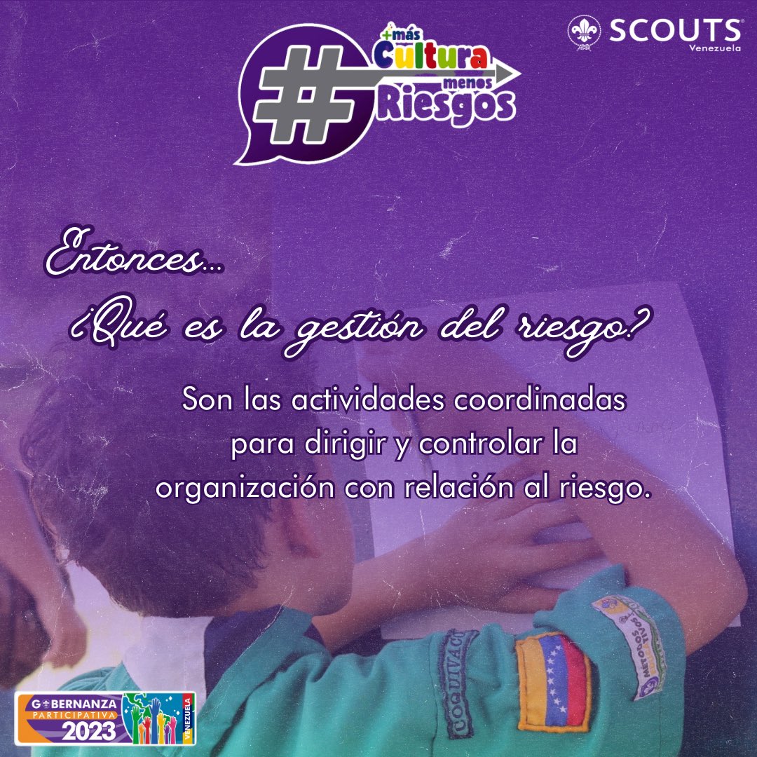 Riesgo y Gestión del riesgo⚠️

¿Estás familiarizado con riesgo y gestión de riesgos? 🧐 Estos conceptos son claves para promover actividades scouts en un entorno seguro. ¡Aprendamos todos juntos para fortalecer una cultura con mas seguridad y menos riesgos!🫱🏽‍🫲🏼

#ASalvoDelPeligro