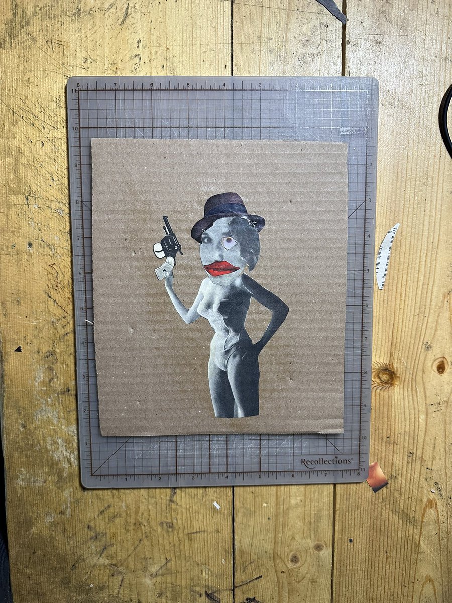 Ham_Zits's tweet photo. “Wise Guy” • Found images pasted on cardboard 

#collageart #art #artist #collageartist https://t.co/fLH9HuVuBv