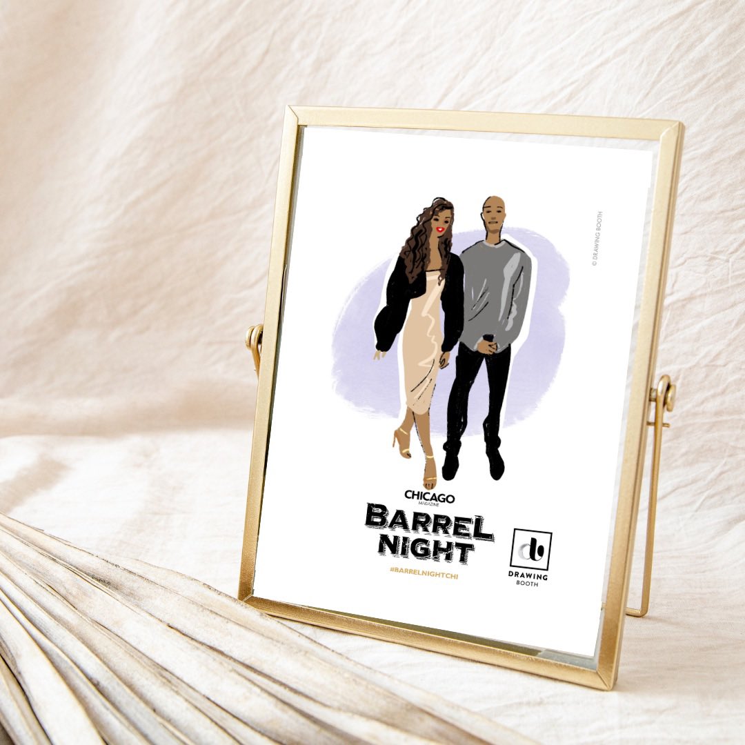DrawingBoothHQ's tweet photo. An evening of live entertainment at @ChicagoMag 🍸 

Last week we had an opportunity to work with @ChicagoMag at their 8th annual Barrel Night event! Check out these beautiful live drawings made by one of our artists 😍 https://t.co/tqco5ThJzb