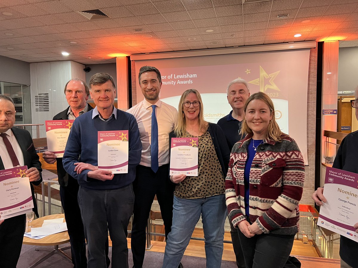 lewishamfood's tweet photo. Here is a very small representation from the 200 volunteers (and staff) being acknowledged for their extraordinary contribution to fighting food poverty in Lewisham. You are all winners. Thank you #foodbankheroes #mayorsaward https://t.co/drbFz1Atua