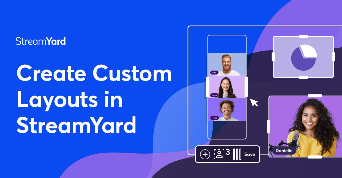streamyardapp's tweet photo. 🎉 Introducing #StreamYard Custom Layouts! Design custom layouts with dynamic grids, camera/media slots for your live shows &amp; videos! 📹💻
Learn how to use this feature: https://t.co/5kRk5VzYLg #CustomLayouts #Livestreaming https://t.co/i8MFXeZza9