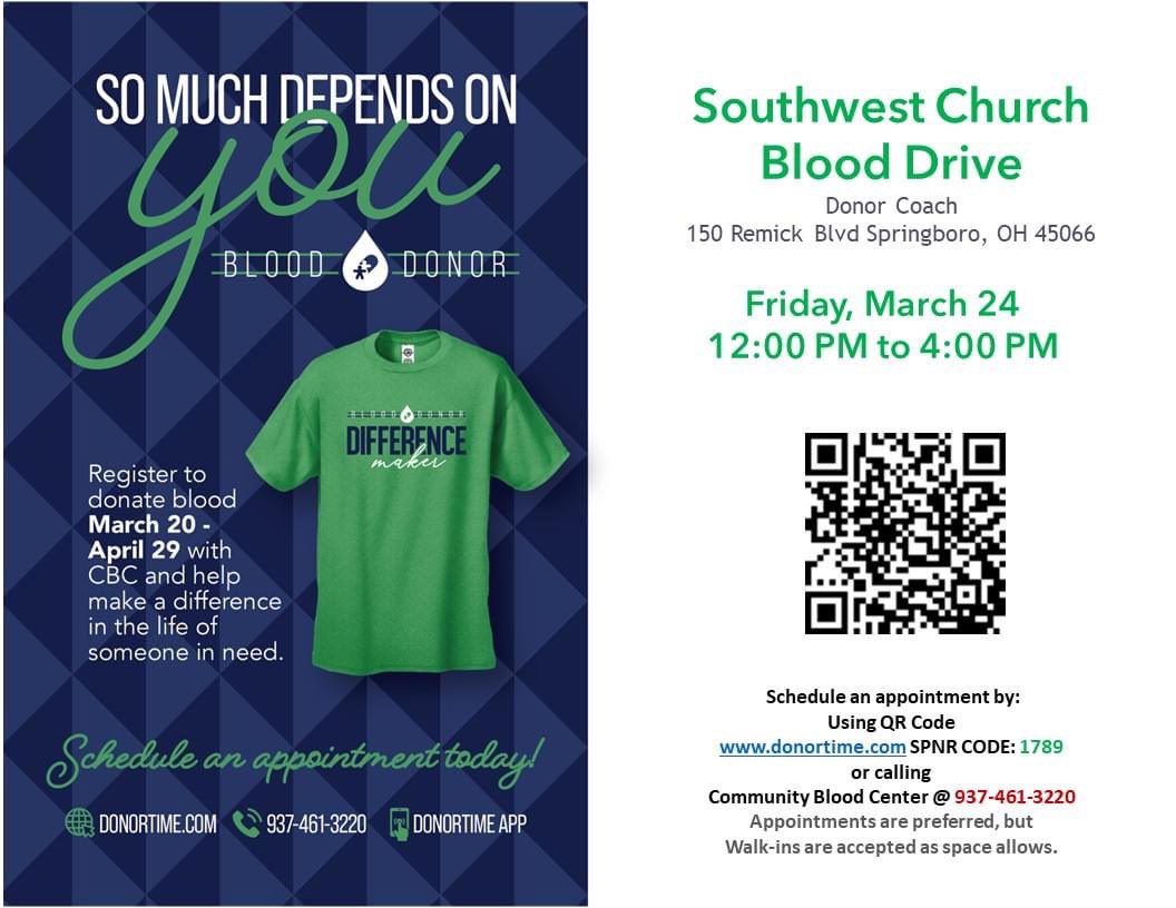 RogerDHendricks's tweet photo. This Friday we will have a blood drive at Southwest. I'm grateful for those who have donated blood on my behalf, as I have received almost weekly transfusions the past 23 weeks (2 units this week). If you are available to donate blood, please consider donating…make a difference! https://t.co/8ltJ4glFiN