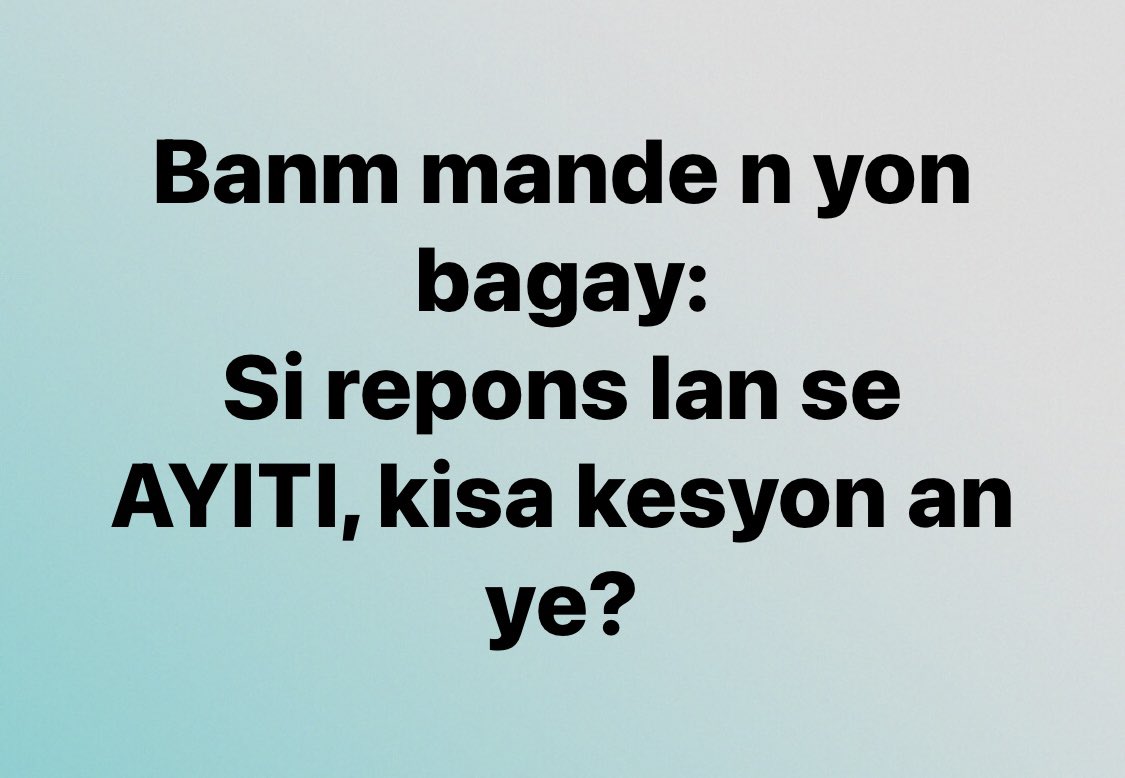 Kisa kesyon an ye?🤔