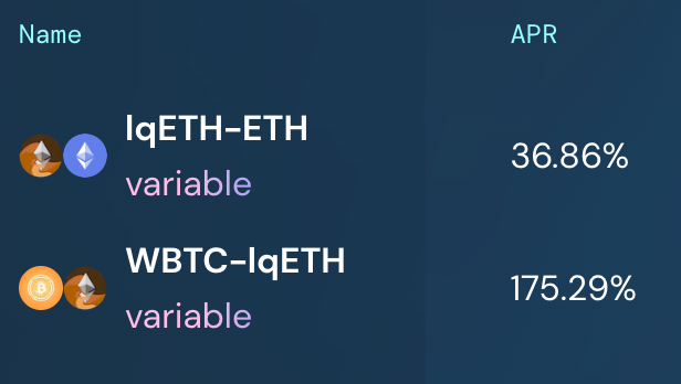 With #Arbitrum season in full swing our 3xcalibur $lqETH pools are turbocharged 🚀 Enjoy high reward 👨‍🌾 farming with low risk and low IL WBTC-lqETH app.3xcalibur.com/swap/liquidity… lqETH-ETH app.3xcalibur.com/swap/liquidity…