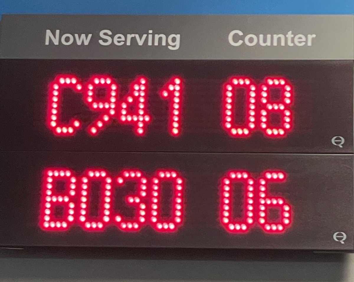 NChalmers's tweet photo. What sorcery is this? Presumably the @icbc service tickets come from one dispenser… so why do they vary wildly when called? 🤔 https://t.co/BH7k6IvcqJ