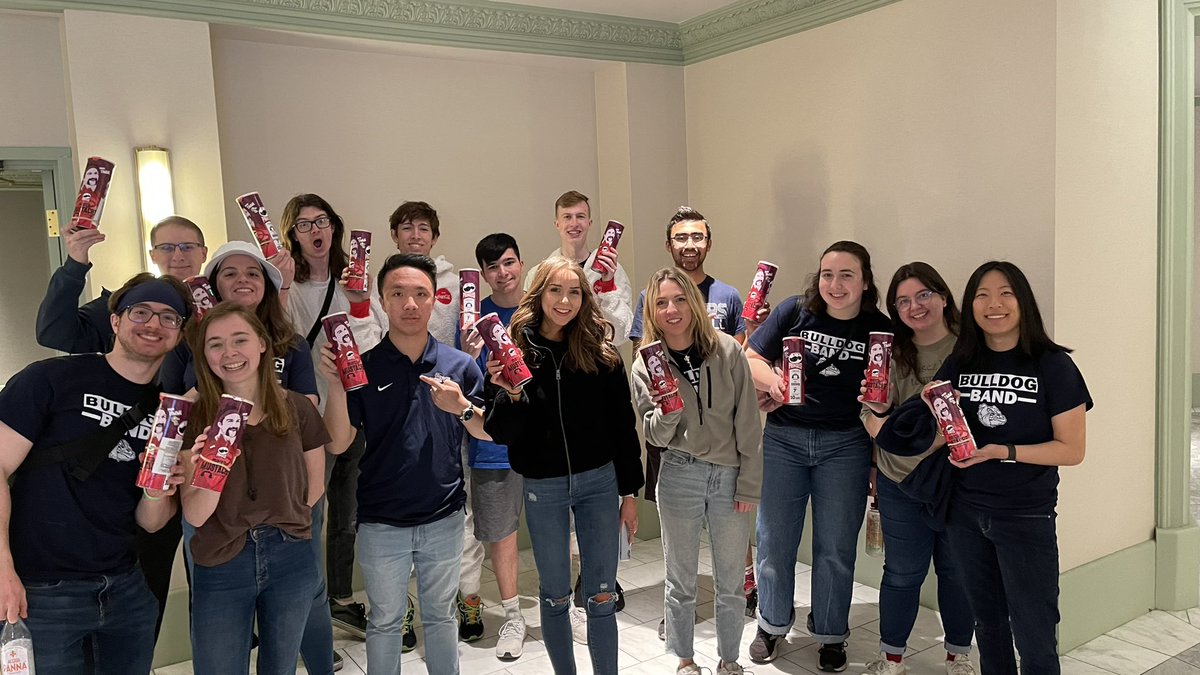 Gonzaga_Band's tweet photo. Excited to partner with @pringles for this years #MarchMustacheCollection 🏀👨🏽 

Make sure to get your hands #StuckIn your very own Pringles can today featuring our very own Gonzaga @drew_timme2 ❤️💙🏀🐶 

Our band loves them, thank you @pringles ‼️

#Pringles | #BulldogBand https://t.co/PklAepT1gf