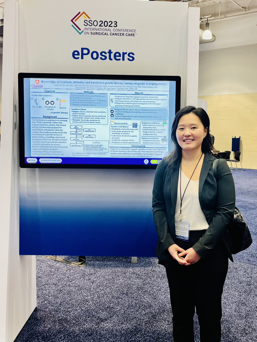 Linda Fei, MD (@lindafeiyn) on Twitter photo Presenting on knowledge, attitudes, gaps and barriers to genetic literacy amongst surgeons at #SSO2023. A project with <a href="/ZuhaibMir/">Zuhaib M. Mir, MD MSc</a> <a href="/sandramessiha/">Sandra Messiha</a> Presenting on knowledge, attitudes, gaps and barriers to genetic literacy amongst surgeons at #SSO2023. A project with <a href="/ZuhaibMir/">Zuhaib M. Mir, MD MSc</a> <a href="/sandramessiha/">Sandra Messiha</a>