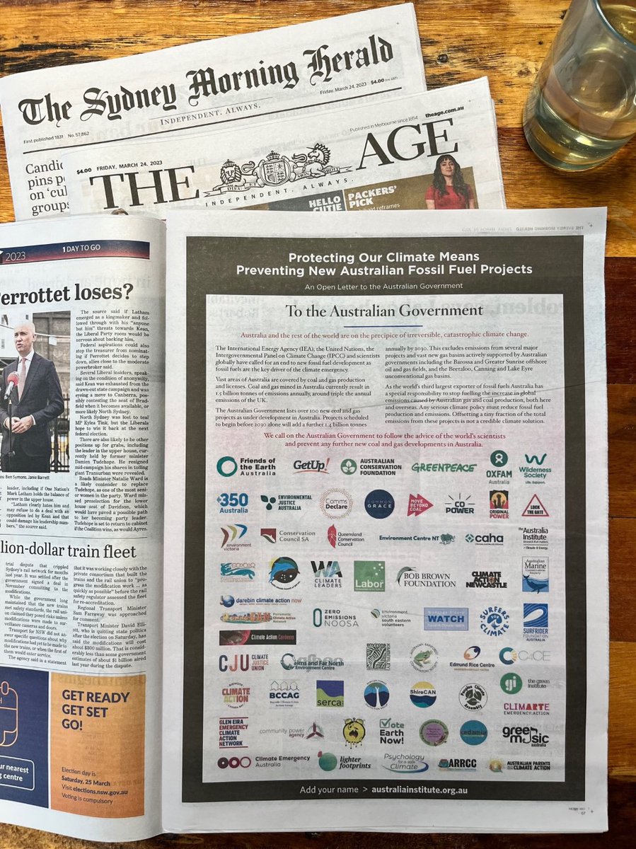 Australia Institute (@theausinstitute) on Twitter photo Today 50+ enviro and climate orgs, incl <a href="/GreenpeaceAP/">Greenpeace Australia Pacific</a>, <a href="/AustMarConsSoc/">Australian Marine Conservation Society</a>, <a href="/Wilderness/">The Wilderness Society 🌳</a>, <a href="/GetUp/">GetUp!</a>, <a href="/LockTheGate/">Lock the Gate</a>, <a href="/Oxfam/">Oxfam International</a> & more have signed our open letter calling on the govt to stop new coal and gas projects in Australia #auspol
Add your name > theaus.in/nonewfossilfuel Today 50+ enviro and climate orgs, incl <a href="/GreenpeaceAP/">Greenpeace Australia Pacific</a>, <a href="/AustMarConsSoc/">Australian Marine Conservation Society</a>, <a href="/Wilderness/">The Wilderness Society 🌳</a>, <a href="/GetUp/">GetUp!</a>, <a href="/LockTheGate/">Lock the Gate</a>, <a href="/Oxfam/">Oxfam International</a> & more have signed our open letter calling on the govt to stop new coal and gas projects in Australia #auspol
Add your name > theaus.in/nonewfossilfuel