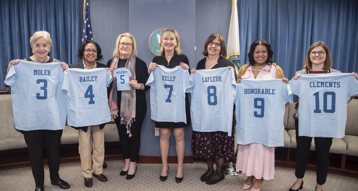 You know I’m all about sports jerseys. Here’s a photo I love—7 of the 10 women who have served as Commissioners ⁦<a href="/FERC/">@FERC</a>⁩, with jersey numbers showing their spot in the lineup. Talk about a power team!