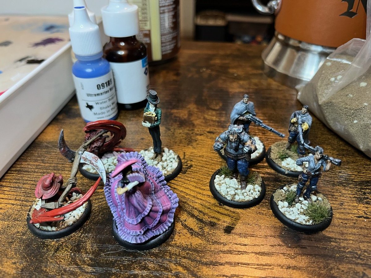 Mazamune1's tweet photo. Both starter boxes for Malifaux ready to go for demos @WyrdGames https://t.co/gBxtNrXFey