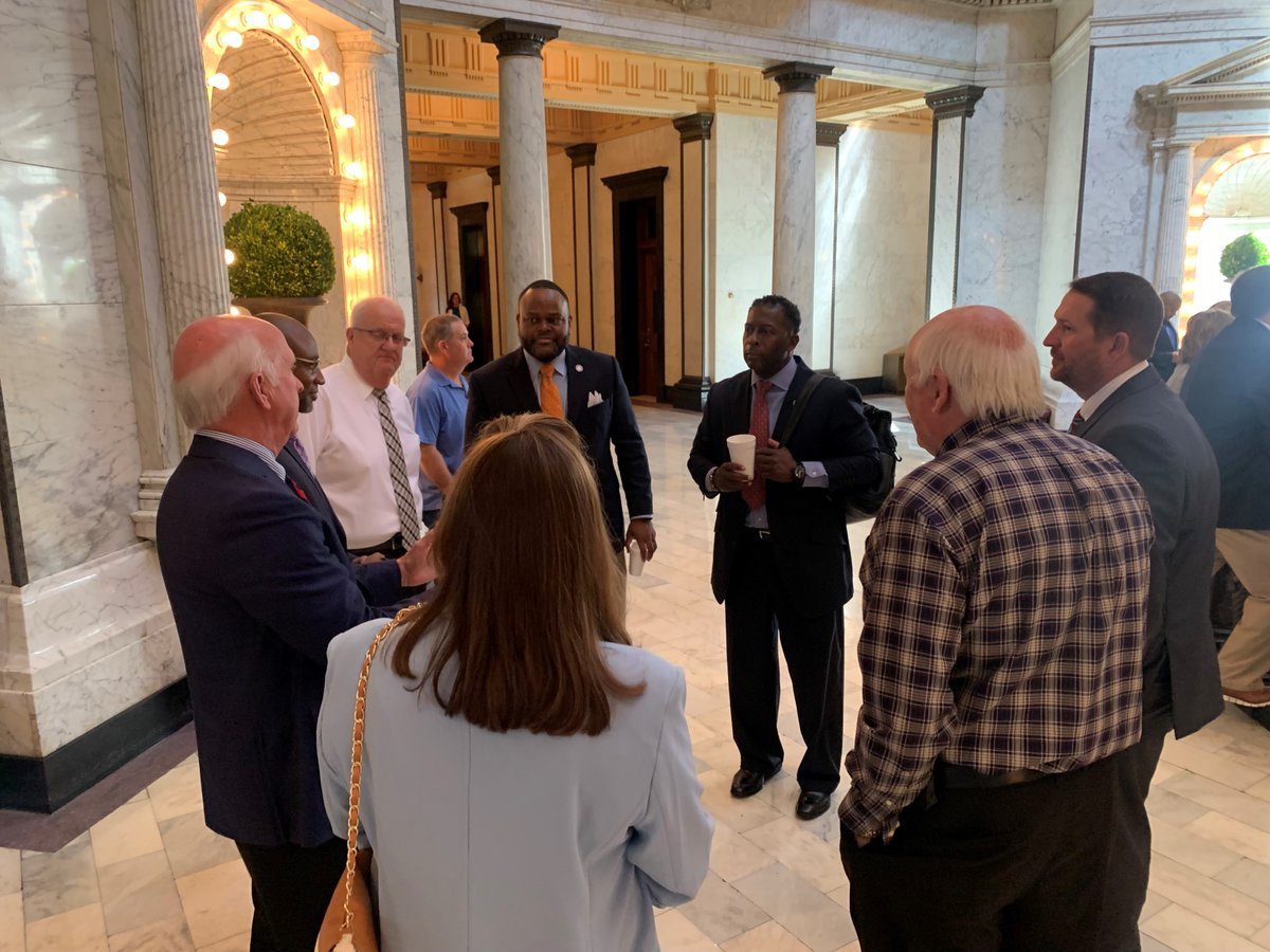 MSProfEd's tweet photo. Appreciate today’s great group of MPE superintendents (+ a local school board member) visiting the capitol in support of full funding for our public schools! Lots of good conversations sharing the needs of schools and thanking legislators for their support. #FullyFundMAEP https://t.co/0CPCCgrfHe