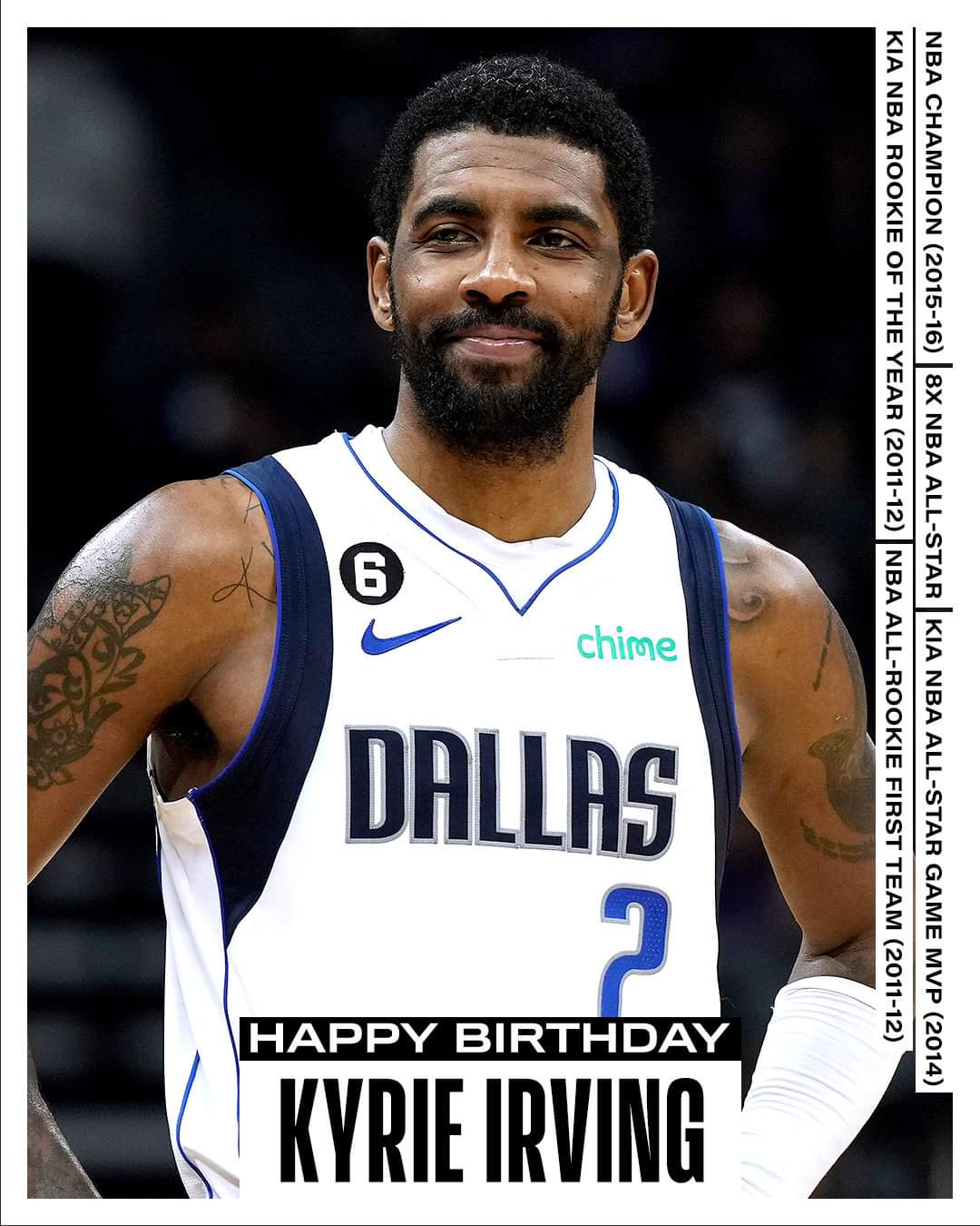 Join us in wishing Kyrie Irving of the Mavericks a HAPPY 31st BIRTHDAY!    