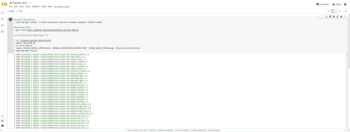 ELAgant_tech's tweet photo. @everlastingOS For you non-techie folks the want to run Carrier without setting up a Server/VM:

1) Go to, and create a New Notebook: https://t.co/ph2GQz36A2

2) Then paste the code in the description of this tweet. 

3) Click the ▶️ button to build/compile Carrier for you with one click: https://t.co/dlwlxof1w9