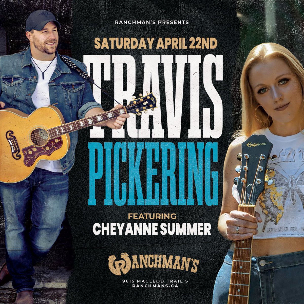 Calgary! 
Go clean the dust off your boots because  <a href="/Tpickeringmusic/">Travis Pickering</a> and I are taking the <a href="/Ranchmans/">Ranchman's Calgary</a> stage Saturday April 22 at 8PM!
•
•
•
#cheyannesummer #travispickering #cheyannesummermusic #ranchmanscalgary #calgary #yyc #countrymusic #yycmusic #yycmusicians