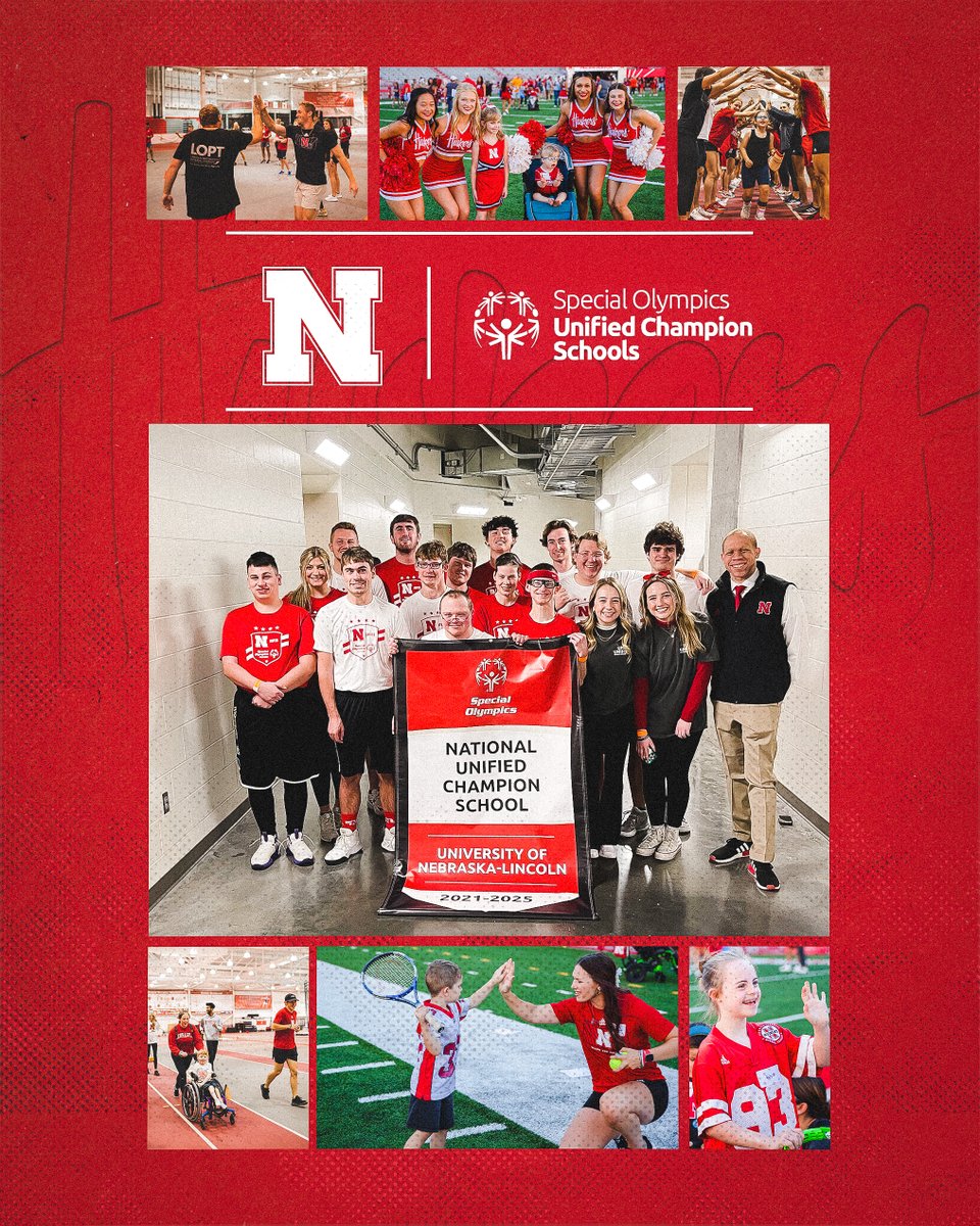 Huskers's tweet photo. We all deserve the opportunity to compete and win!

Honored to announce that @SpecialOlympics has named @UNLincoln + Husker Athletics a National Banner Unified Champion School for our commitment to inclusion!

#GBR | https://t.co/kB8DQbXADm https://t.co/f1JWosJyTC
