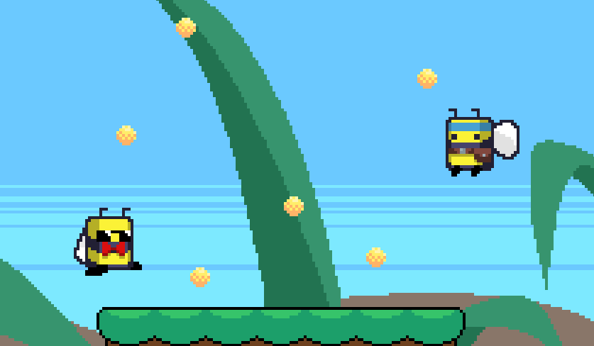 DenkuPixel's tweet photo. A little sneak peek of what has been cooking. I've been working on a little project with @h_challis 
🐝⚔️🐝
Expect some more updates in the future!
#pixelart #pixelartist #indiegame #indiedev https://t.co/m3tEMezOyA