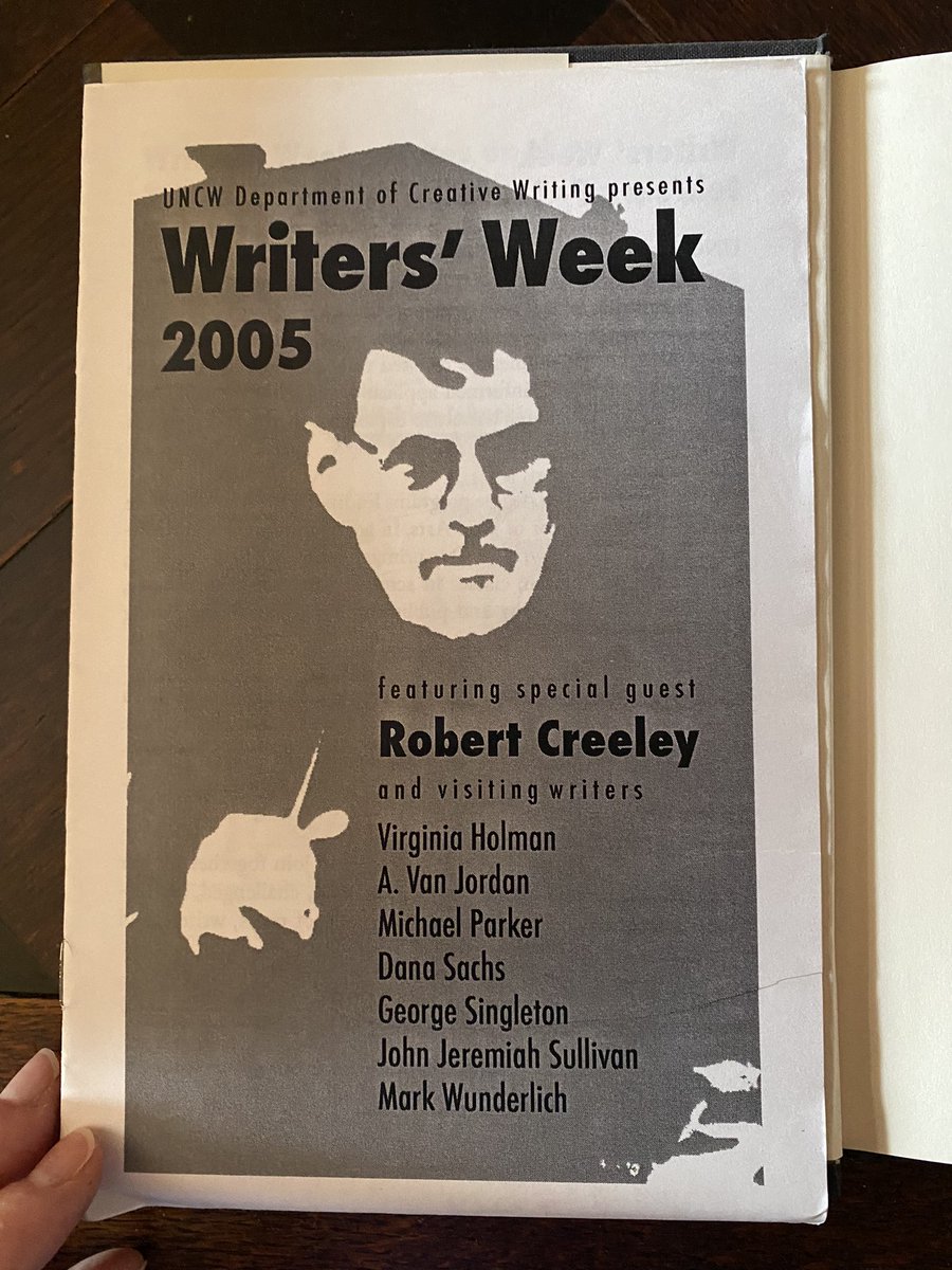 StephKimbro's tweet photo. Almost 20 yrs ago, I heard Robert Creeley read his poetry @UNCWilmington &amp; he signed a copy of his book, Echoes. I recently acquired a fine press book of his poems, entitled Personal. It was printed by Peter Koch &amp; illustrated by John Millei, 1998. #poetry #bookarts #finepress https://t.co/JUN85AjviE