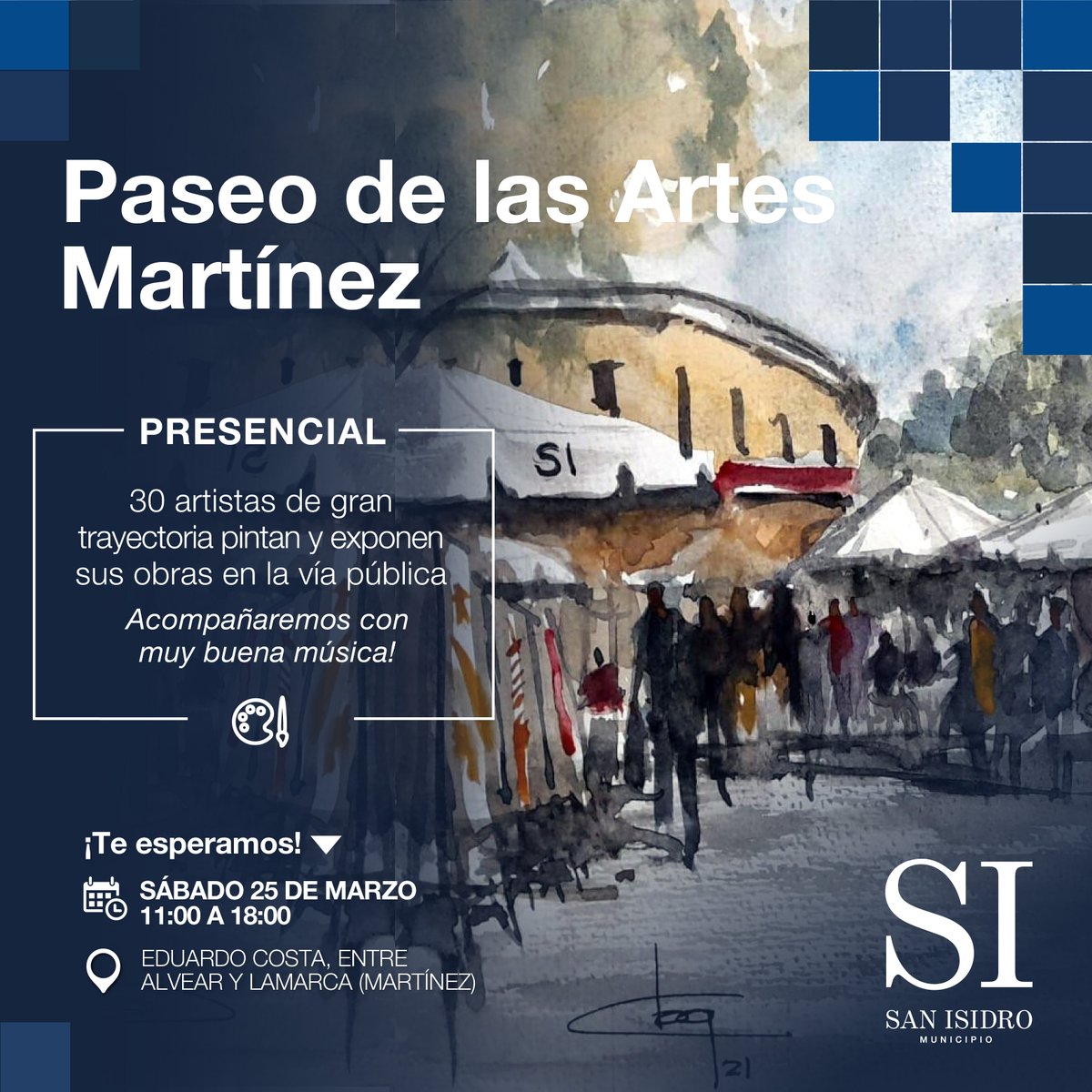 SanIsidroGob's tweet photo. PASEO DE LAS ARTES MARTÍNEZ 👩🎨🖌️🎨
¡Vuelve el paseo al aire libre a la estación de Martínez para disfrutar la obra de más de 30 grandes artistas y mucha música!
🗓️Sábado 25 de marzo⏰11:00 a 18:00
📍Alvear y Eduardo Costa
🌧️Se suspende por lluvia
#PaseoDeLasArtes #SanIsidro https://t.co/wcLiEWUXKL