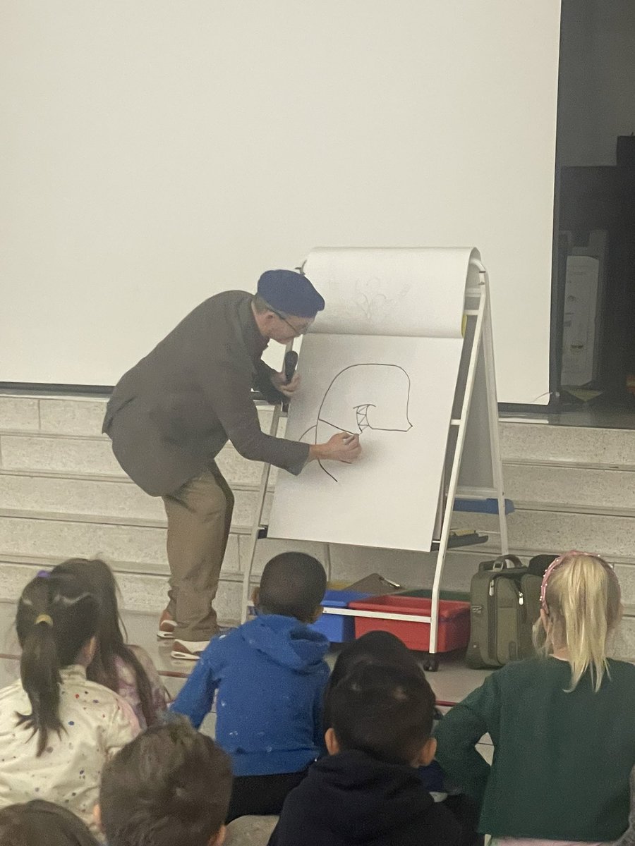 We had a great authors visit from @storyguy1 today! My students loved hearing his journey of becoming an author! They were excited to learn how to draw Clark the Shark!!