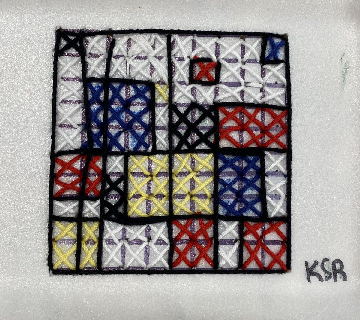 Math? ✅ Art? ✅ Engaged 4th graders? ✅✅✅. I tried out a brand new idea today, and my students ROCKED IT!! Using Mondrian to create fractions and decimals…then cross stitch sewing our creations. The students are so excited about their finished art pieces!