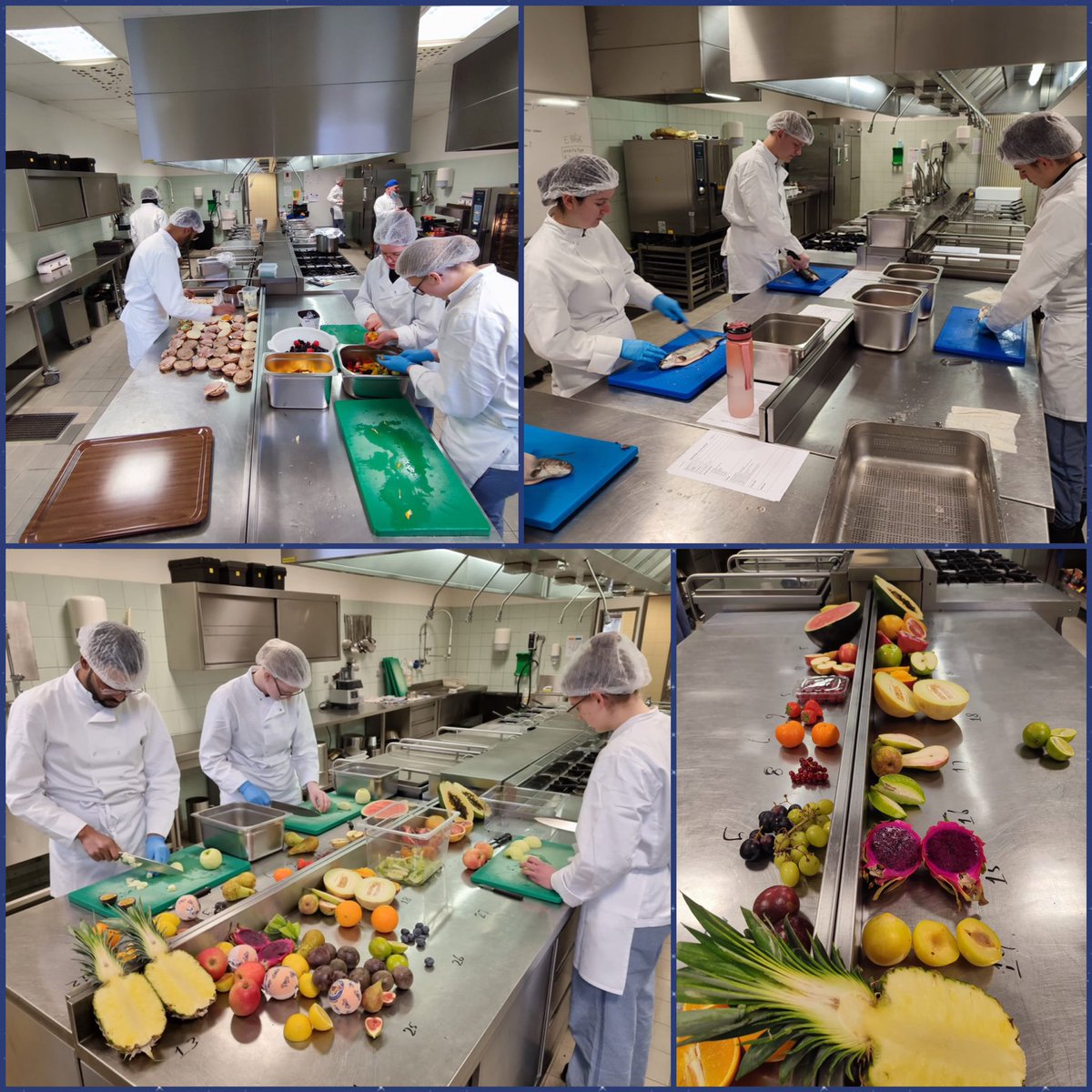 CCSPCATERING's tweet photo. De EVO 307 is aangevangen met hun opleiding en zijn hierbij op didactische uitstap geweest. Hiernaast hebben zij les gehad over vis en hoe deze te fileren. Ook over warenkennis zoals bijv. diverse fruitsoorten. 

#koninklijkemarine #opleiding #LDV #nieuweervaringen https://t.co/N1RHpgkdTR