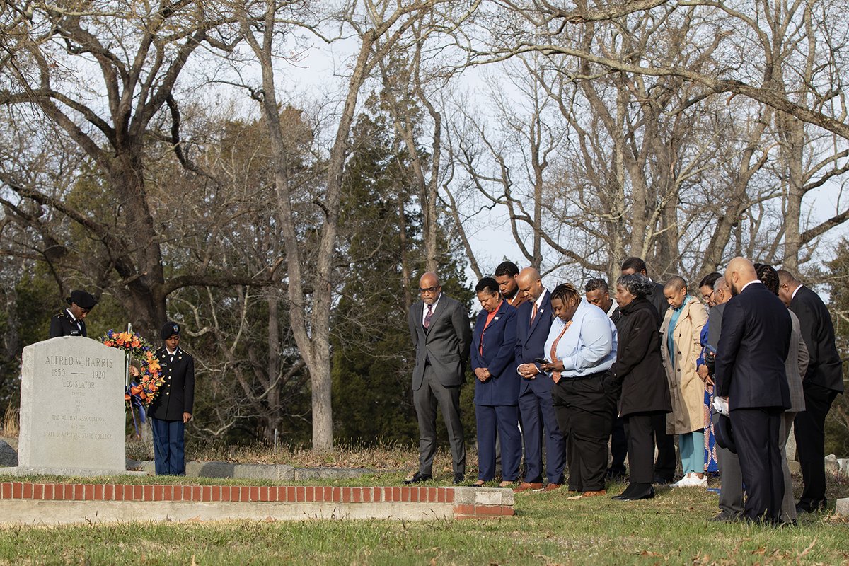VSU_1882's tweet image. HAIL STATE!! 🧡💙 Today, we celebrate our founder, Alfred W. Harris, and our founding in 1882! 141 years of #GreaterAtVSU! Greater Happens Here!