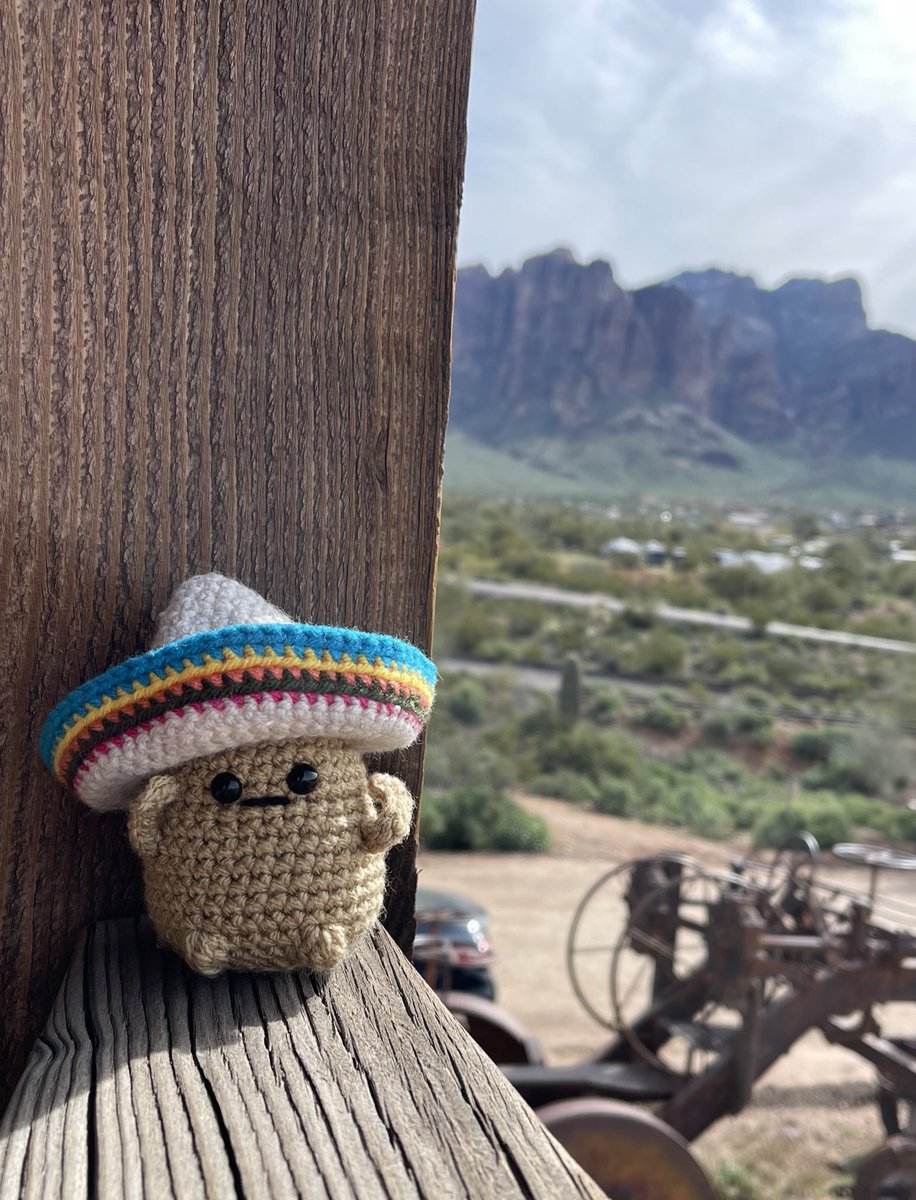 1classyhooker's tweet photo. So I make these crochet positivepotatoes with the hope that they will make people smile and get taken on adventures. We dress them up, give them names, it’s a ton of fun! 

Where in the world is my Positive Potato?!? 

#positivepotatoes #CarmenSandiego https://t.co/N49lcTrqfR