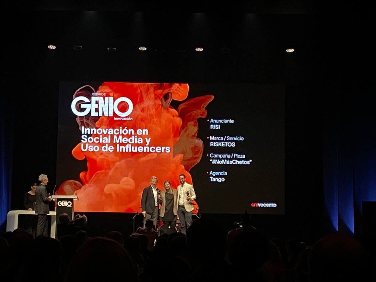 PremiosGenio's tweet photo. 8⃣ PREMIO GENIO INNOVACIÓN SOCIAL MEDIA Y USO DE INFLUENCERS | es para @RisiOficial por su producto “Risketos” y la campaña “#NoMásChetos” de @AgenciaTango 
#GENIOinnovaGranada23 https://t.co/hu0Jyv1W2K