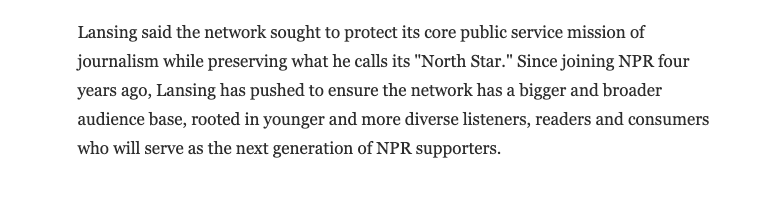 The hardest part is that our szn is about misogynoir queer, trans, Black women face in hip-hop. Yet w/in NPR, the majority impacted in these layoffs were queer, poc staff & programs. NPR has claimed qtpoc ppl are the same ppl they are trying to reach with their 'North Star'. 3/4