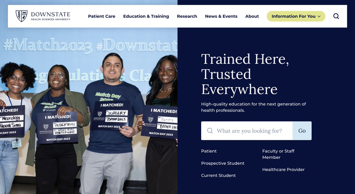 My beautiful friends and I made it to <a href="/sunydownstate/">SUNY Downstate</a>'s website 😭 Medical school would not have been the same without <a href="/ArianaSOtto/">Ariana Otto</a>, <a href="/MD2B_Abelzie/">MD_ALEXBELZIE</a>, and Marco Diaz-Cordova 💖 Please continue to support us through our #MedGradWishlist
Thank you!