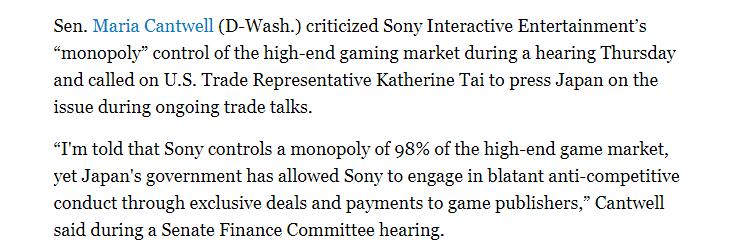 The United States Senate suspects the exclusivity of Final Fantasy XVI on PlayStation for unfair competition