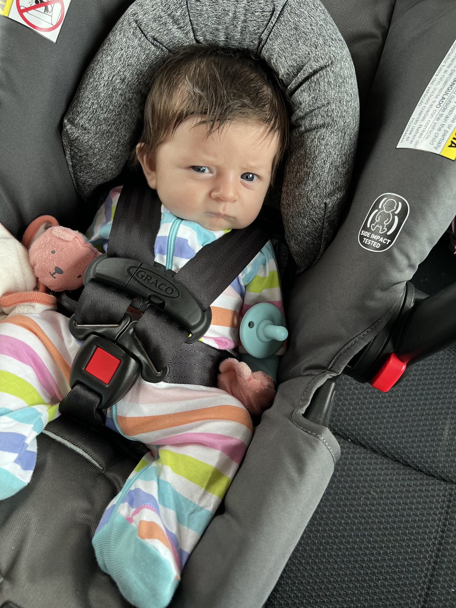 Not happy about getting her shots, but staying strong!!
#vaccinated #EleanorMaeve