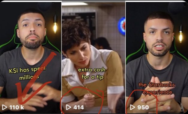 900 views then 418 then 110 k 😂
-
Guess how many views I got on the next video 
-
Closest guess gets to pick a charity I will donate all the money I made on IG to (it’s not much)
👇