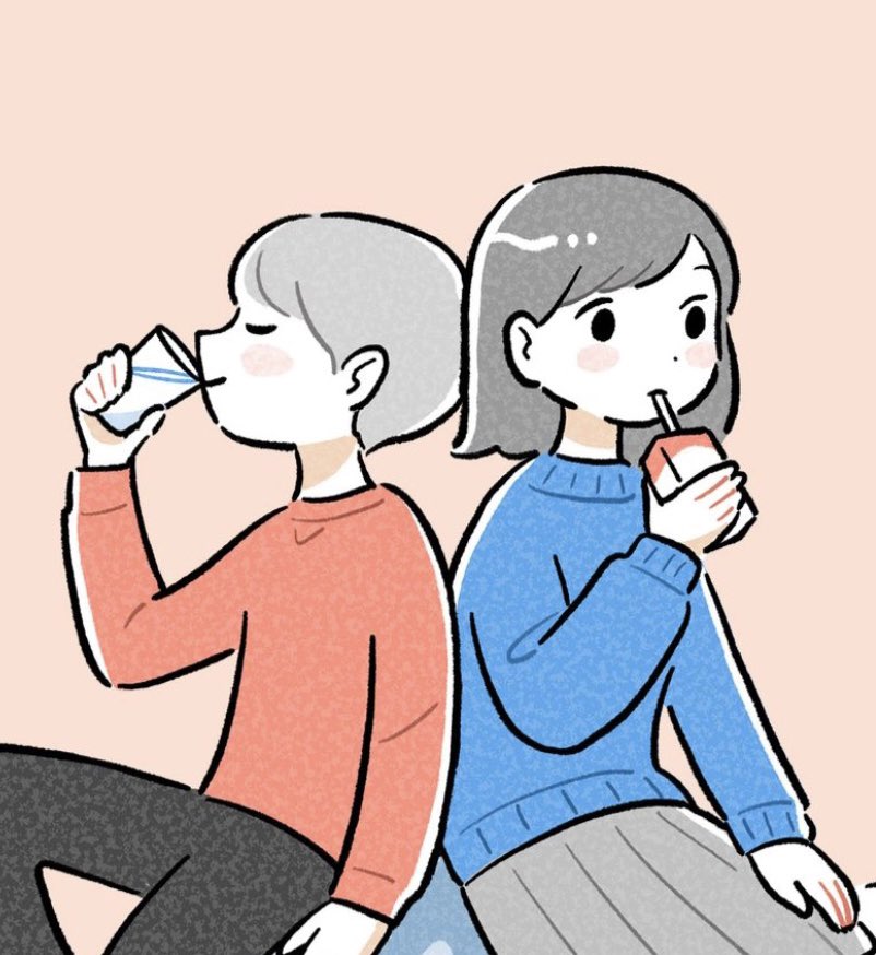 「土日ミルク給食のない休日はおうちで牛乳を飲もう!という取り組みです 」|かりた@コミティア144 F20bのイラスト