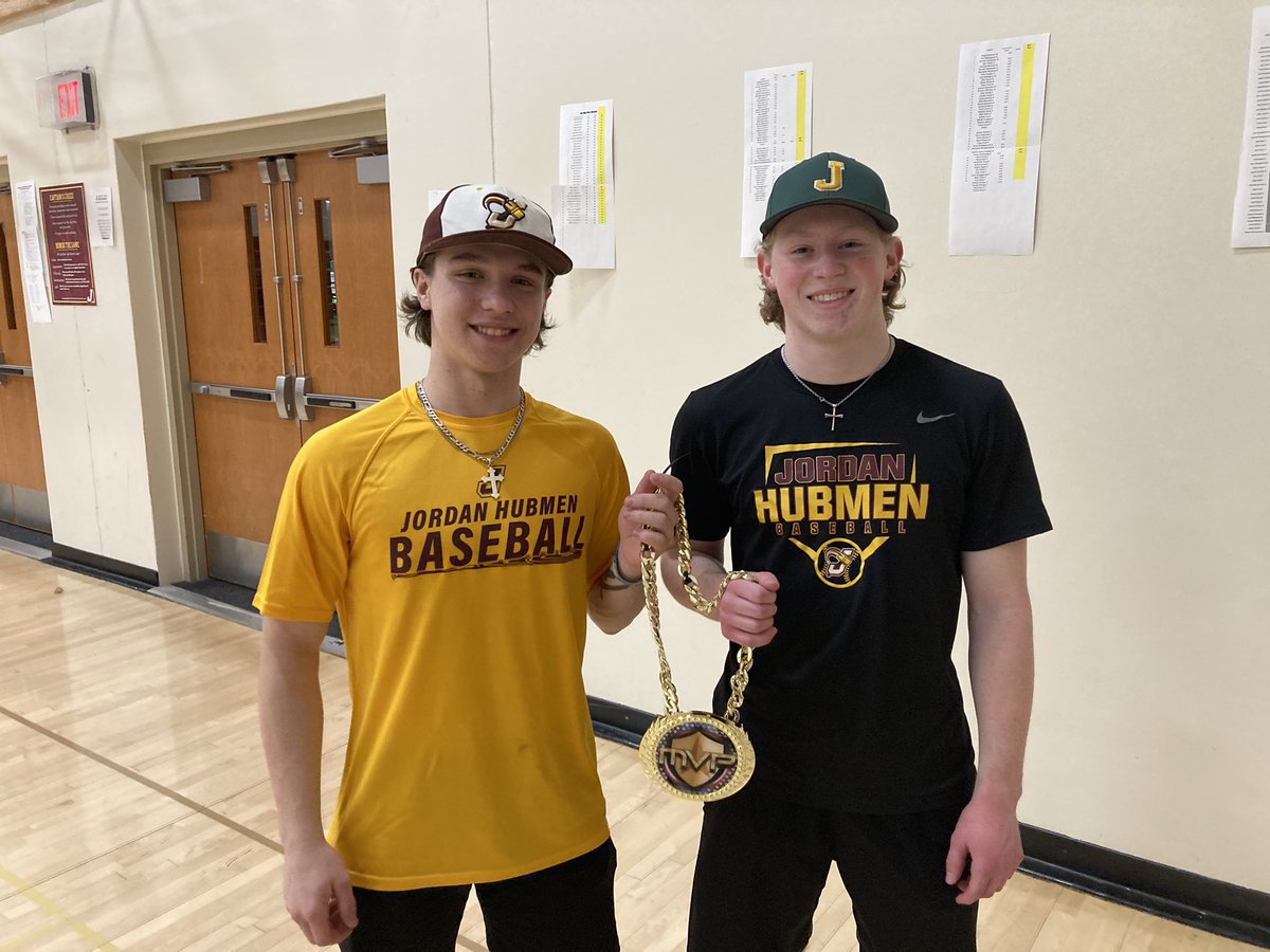 HubmenBaseball's tweet photo. Well we have our first multi time winner for MVP, congrats to Daak for winning it again! Keep putting in that work! https://t.co/1FjEsjpLSF