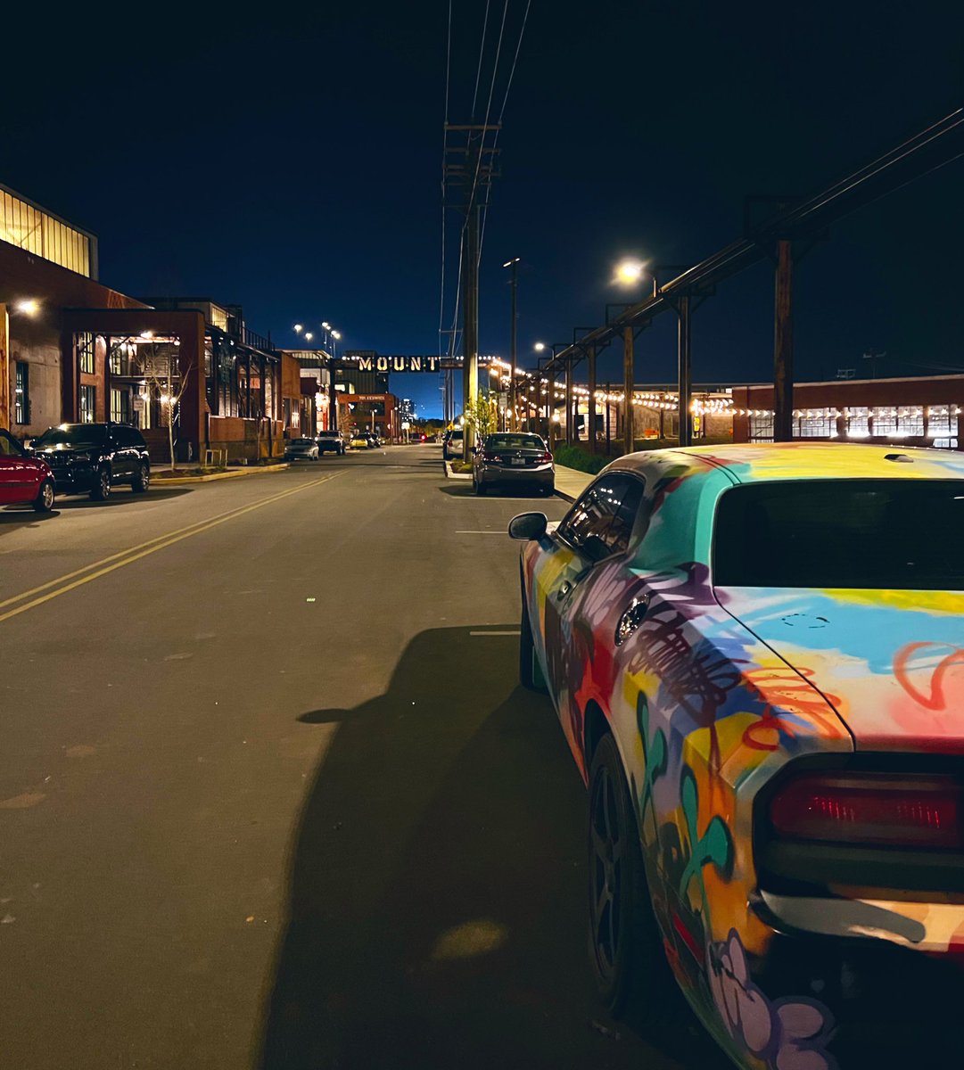 CopeleyDesigns's tweet photo. Great night teaching at @campnorthend and met @TherealWolfArt Frankie Zombie muraling (his car) #clt #paintedcar #cltartist https://t.co/4gGrjpvmL6