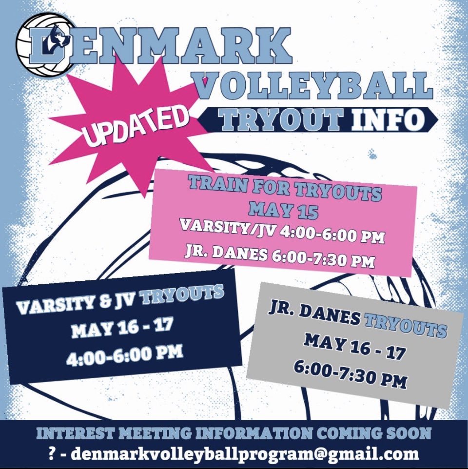 Denmark_VB's tweet photo. Updated tryout information! https://t.co/Z3B8L9JNT0