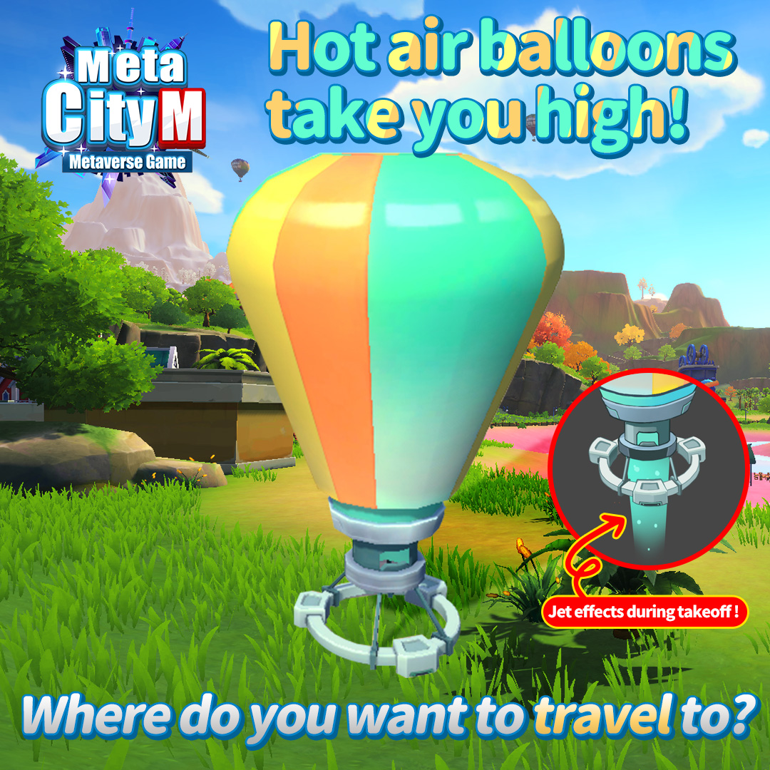 MetaCity_M's tweet photo. 🎈 Come to MetaCity M and take start your Hot Air balloon trip! 🎈
-
Sitting on a hot air balloon, watching the sun set is so romantic 🌅
Have you ever had a hot air balloon trip?
👉 Where to you want to travel to? 💓
-
#MetaCityM #MCM
#startyourmetaverselife https://t.co/tXO3rQFpcP