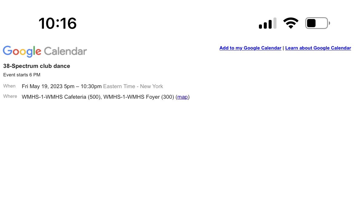 bryucca's tweet image. Woburn High Website: a case study. @WoburnSchools - besides calendar not working on mobile you have “see more details” showing a different date than visible on site. Also 5-10:30 event starts at 6?